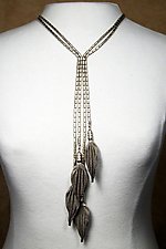 Barrel Chain with Falling Leaves by Sarah Cavender (Metal Necklace)