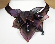 Multi Petal and Leaf Necklace by Sarah Cavender (Metal Necklace)