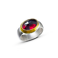 Rose Cut Garnet Ring by Nancy Troske (Gold, Silver & Stone Ring)