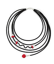 Fun with Coral Necklace by Dagmara Costello (Rubber & Stone Necklace)