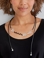 Dash, Dot & Glass Necklace by Dagmara Costello (Art Glass & Rubber Necklace)