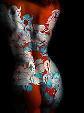 Red Nude Leaning by Michael Williams (Color Photograph)