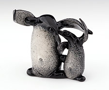 Penguin and Baby by Paul Labrie (Art Glass Sculpture)