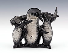 Penguin Family by Paul Labrie (Art Glass Sculpture)