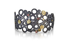 Deconstructed Deco Cuff by Shauna Burke (Gold, Silver & Stone Bracelet)