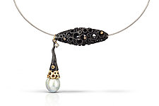 Bejeweled Pearl Hive Collar by Shauna Burke (Gold, Silver & Stone Necklace)