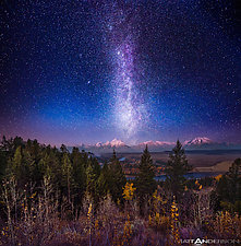 Milky Way Twilight Afterglow Over the Grand Tetons by Matt Anderson (Color Photograph)