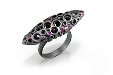Silver Deco Statement Ring by Shauna Burke (Silver & Stone Ring)