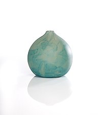 Round Surf and Sand Vessel by Avolie Glass (Art Glass Vessel)