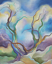 Yellow Tree, Blue Sky by Linda Jacobson (Acrylic Painting)