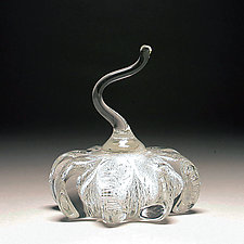 Silver Foil Pumpkin by Scott Summerfield (Art Glass Paperweight)
