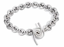 Windswept Toggle with Heavy Weight Chain by Martha Seely (Silver Bracelet)