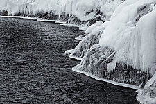 Icy Coastline - North Shore of Lake Superior by J.L. Rodman (Black & White Photograph)