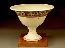 White Pedestal Bowl by Daniel Bennett (Ceramic Bowl)