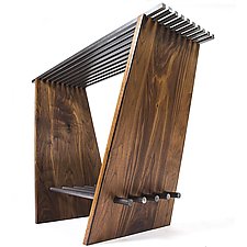 Locksaw Console Table by Wes Walsworth (Wood & Steel Console Table)