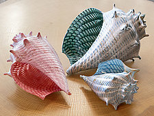 Optic Conch Shells by Treg  Silkwood (Art Glass Sculpture)