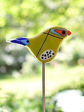 Twister and Scout Garden Birds by Terry Gomien (Art Glass Sculpture)