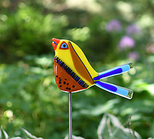 Napoleon and Josephine Garden Birds by Terry Gomien (Art Glass Sculpture)