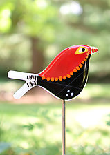 Carmen and Lovey Garden Birds by Terry Gomien (Art Glass Sculpture)
