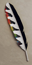Rainbow Woodpecker Feather by Michael Dupille (Art Glass Wall Sculpture)