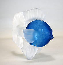 Blue Fish by Andrew Shea (Art Glass Sculpture)