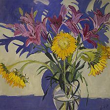 Lilies and Sunflowers by Lila Bacon (Giclee Print)