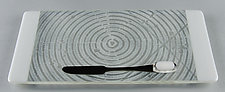 ColorCentric White Serving Plank by Terry Gomien (Art Glass Tray)