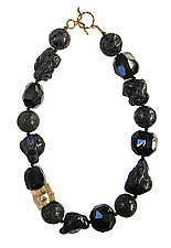 Molten Onyx Necklace by Julie Cohn (Bronze & Stone Necklace)