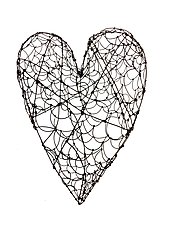 Large Wire Heart by Barbara Gilhooly (Metal Wall Sculpture)
