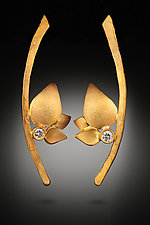 Branch Leaves by Rosario Garcia (Gold & Stone Earrings)