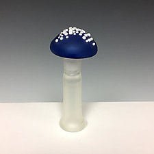 Bluecap Mushroom Bottle by Sage Churchill-Foster (Art Glass Perfume Bottle)