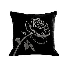 Gilded Luxe Metallic Rose Pillow by Helene Ige (Velvet Pillow)