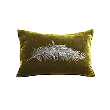 Gilded Luxe Feather Pillow by Helene  Ige (Velvet Pillow)
