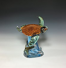 Turtle Wave by John Gibbons (Art Glass Sculpture)