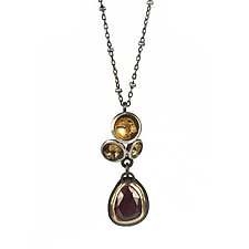 Acacia Cluster Pendant with Sapphire by Emily Hunziker Phillips (Gold, Silver & Stone Necklace)