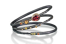 Regal Bracelet Set by Christine Mackellar (Gold, Silver & Stone Bracelet)