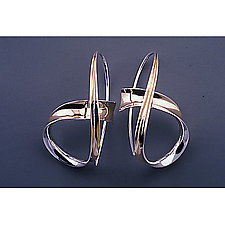 Drop & Cross Earrings by Nancy Linkin (Gold & Silver Earrings)