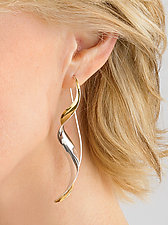 Ribbon Earrings by Nancy Linkin (Gold & Silver Earrings)