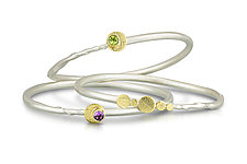 Simple Eclipse Bracelets by Christine Mackellar (Gold, Silver, & Stone Bracelet)