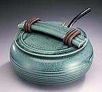 Green Soup Tureen with Ladle by Jan Schachter (Ceramic Serving Piece)