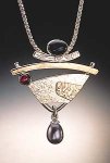 Pendant with Pearl by Idelle Hammond-Sass (Silver & Gold Pendant)