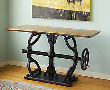 Crank Table by James Pearce (Wood Console Table)