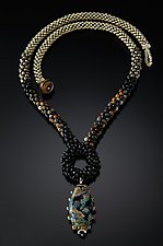 Black Ring Neckpiece by Sher Berman (Beaded Necklace)