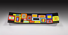 Retro Carnival Platter by Helen Rudy (Art Glass Platter)