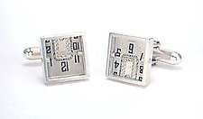 Square Antique Watch Dial Cuff Links by Connie Verrusio (Silver Cuff Links)