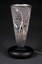 Fissure Lamp, Winter Ice by Eric Bladholm (Art Glass Table Lamp)
