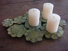 Lotus Leaf Candleholder by Susan Madacsi (Metal Candleholder)