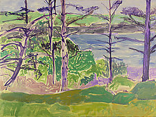 Monhegan Landscape by Leonard Moskowitz (Acrylic Painting)