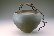 Gourd with Double Wandering Vine by Carol Green (Ceramic Vessel)