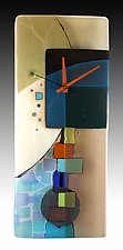 Andrea Fused Glass Pendulum Clock by Nina Cambron (Art Glass Clock)